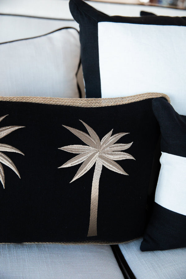 Marigold Palm 30x50 - 100% Cotton Embroidered Decor Discover the Marigold Palm 30x50, featuring 100% cotton, embroidered details, and jute rope edging for a unique touch to your home decor.