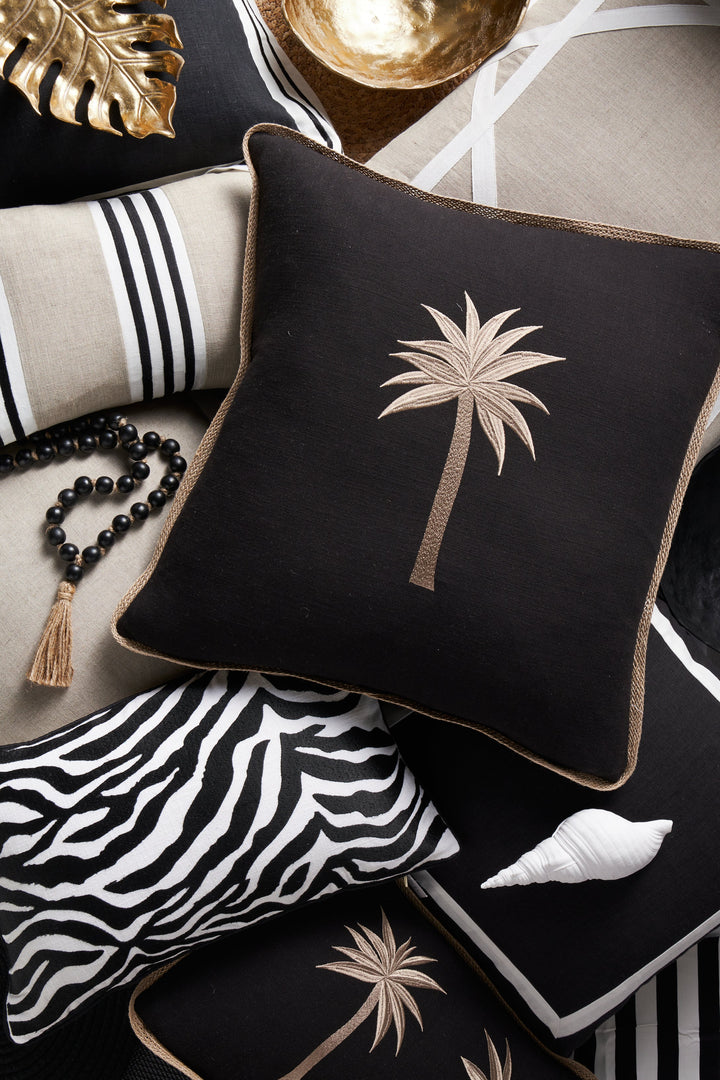 Marigold Palm 30x50 - 100% Cotton Embroidered Decor Discover the Marigold Palm 30x50, featuring 100% cotton, embroidered details, and jute rope edging for a unique touch to your home decor.