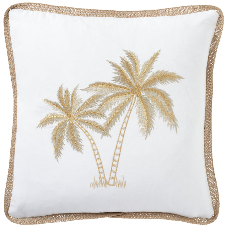 Royal Mirage Palms 50x50 100% Cotton. Embroidered. Lattice Edging.