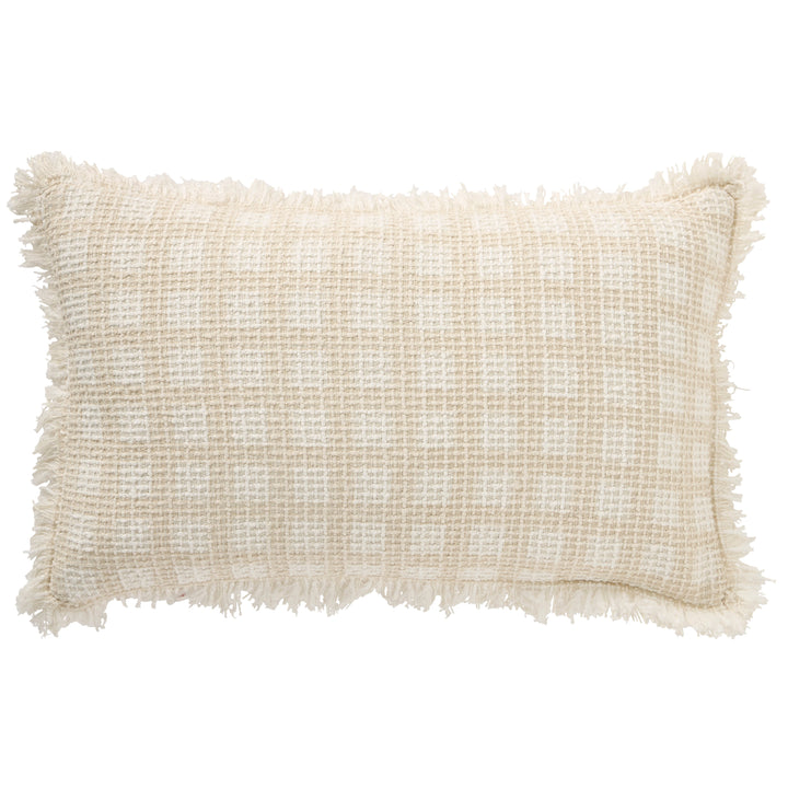 Coco Tweed Sand 30x50 100% Cotton. Frayed Edging.