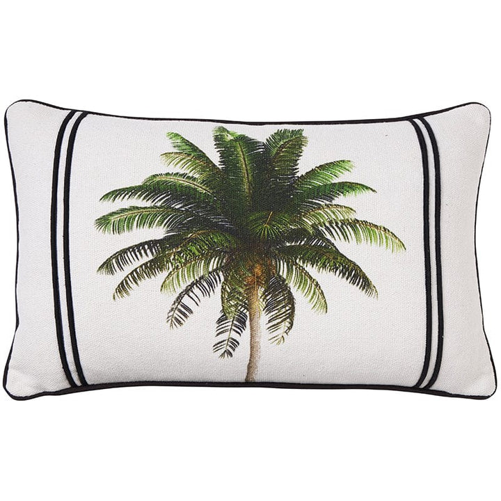 Bahama Palm 30x50 - 100% Cotton Décor Shop Bahama Palm 30x50 for premium 100% cotton printed appliqué with piping for stylish home decor.