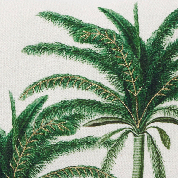Palmy Bahama 30x50 100% Cotton. Printed. Gold Embroidery. Knife Edge.