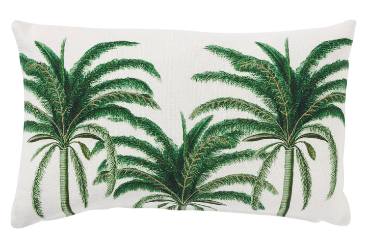 Palmy Bahama 30x50 100% Cotton. Printed. Gold Embroidery. Knife Edge.