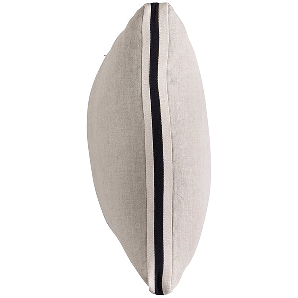 Linen Kensington Edge 50x50 - Premium Quality Discover the Linen Kensington Edge 50x50 made from 100% linen, featuring stylish black and off-white cotton gusset.
