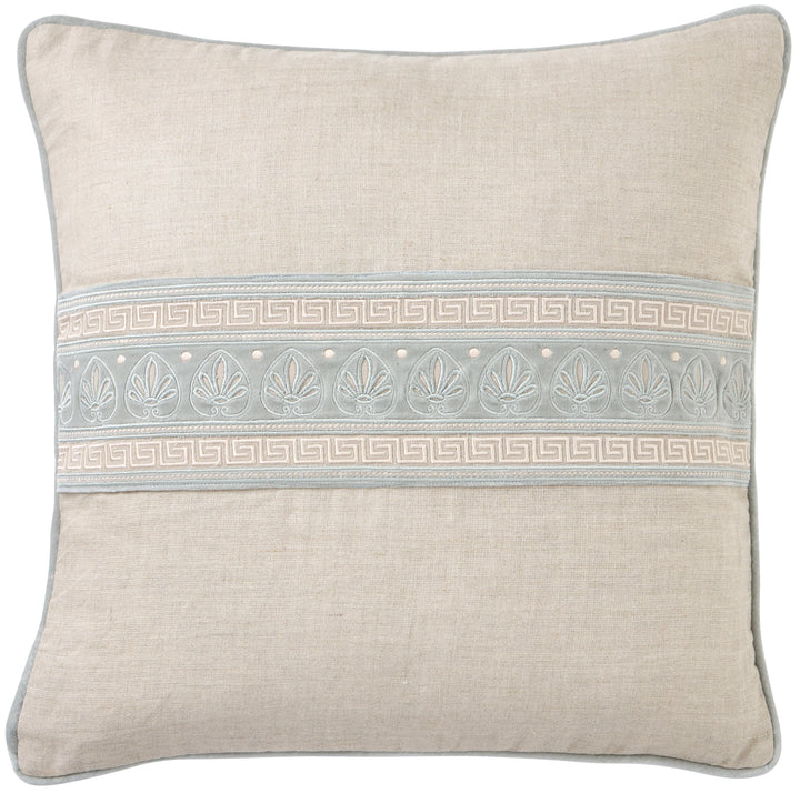 Athena Linen Palm 50x50 - Premium Cushion Shop the Athena Linen Palm 50x50, featuring 100% linen and cotton velvet applique for a luxurious touch in any space.