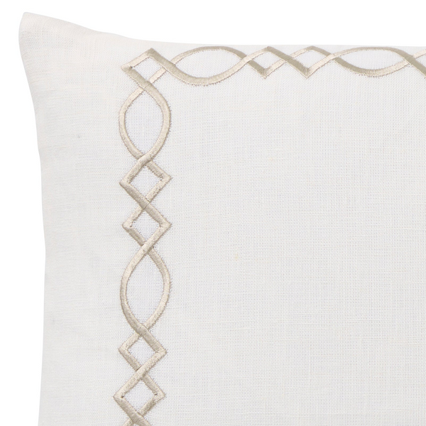 Linen Catalina 30x50 100% Linen. Embroidered. Knife Edge.