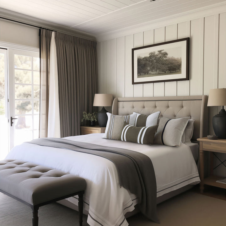 Linen Palma Stripes 35x60 - Premium 100% Linen Discover the Linen Palma Stripes 35x60, crafted from 100% linen with a stylish knife edge for a chic look.
