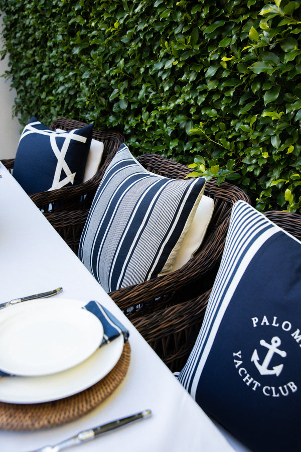 Linen Capri Stripes Navy 55x55 - 100% Linen Fabric Explore our Linen Capri Stripes Navy 55x55, crafted from 100% Linen with a stylish printed design and knife edge finish.