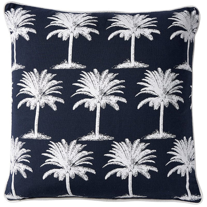 Blue Hawaii 50x50 - 100% Navy Cotton with White Piping Discover Blue Hawaii 50x50, made of 100% navy cotton with printed design and white piping. Perfect for any setting!