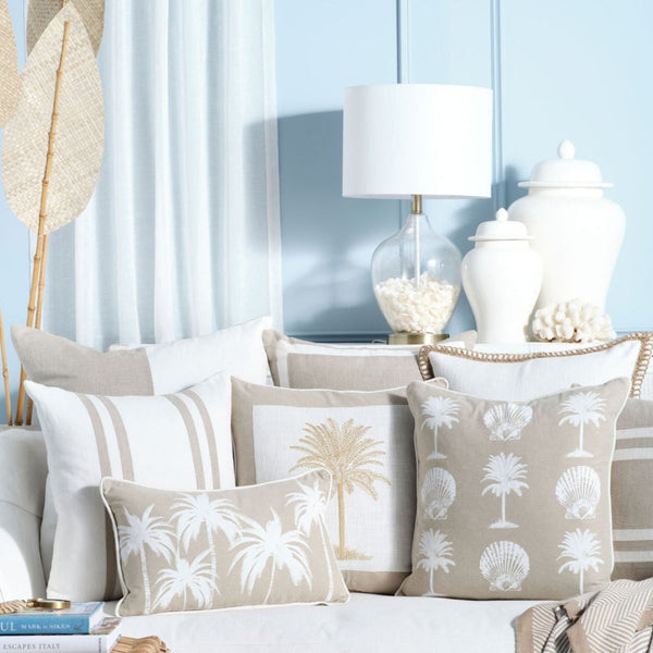 Shellona 50x50 - 100% Sand Cotton Chambray Discover Shellona 50x50, crafted from 100% sand cotton chambray with exquisite embroidery for a touch of elegance.