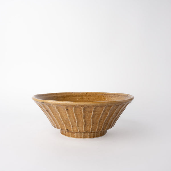 Bowl 21cm Shinogi Caramel Glaze