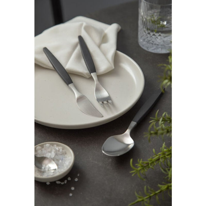 Gense Focus de Luxe Cutlery Set, 12 Pcs, POM Black / 18/8 Stainless Steel, Matte