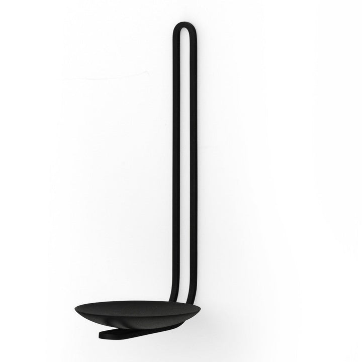 Audo CPH Clip Candle Holder (Height 20 cm), Wall, Tealight by Audo Copenhagen - Product Information: Inspired by medieval candle holder designs, the Clip Wall Candle holder in black powder-coated metal or gleaming brass is simple in form yet powerful in e