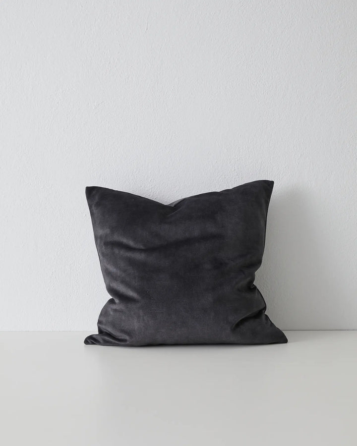 Ava Coal Cushion - Soft Velvet Elegance Discover Ava Coal’s luxurious, velvet-like texture in rich dark grey. Perfect for elevating your decor with style.