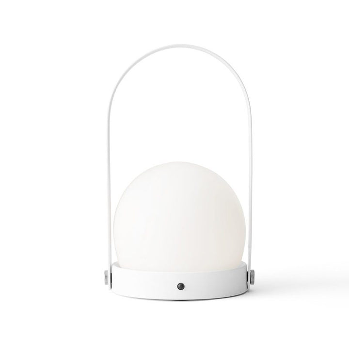 AUDO CPH (ex MENU) Carrie Lamp Portable + Rechargeable, White by Audo Copenhagen - A minimalist innovation for freedom and flexibility, the Carrie Table Lamp, portable with a metal base and glass shade is unique for its multiple uses and mutability. Usefu