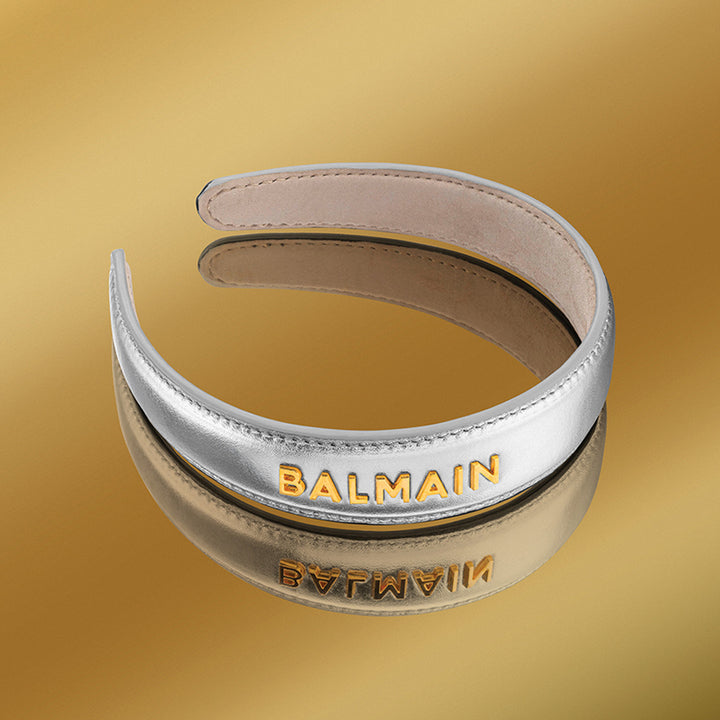 Balmain Silver Leather Headband FW23