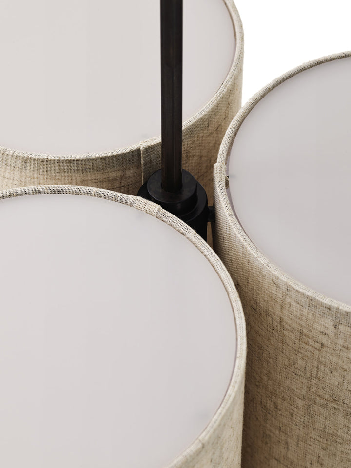 Hashira Pendant Cluster Lamp by Audo Copenhagen - A trio of pendants suspended from a black textile cord create the collection’s cluster light, bringing the same sense of understated luxury and calm to interior spaces as the other designs in the collectio