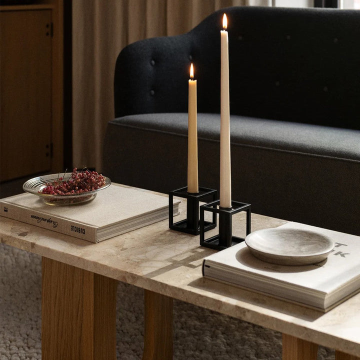 Audo CPH Kubus 1, Candle Holder by Audo Copenhagen - Product Information: Mogens Lassen whipped up the legendary Kubus candle holder in 1962 for a snazzy restaurant in northern Zealand, Denmark. This geometric gem has since become a superstar of Danish de
