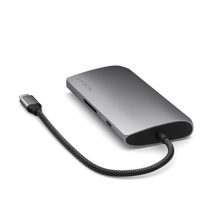 Satechi USB-C Multiport Adapter 8K with Ethernet V3 (Space Grey) Add a plethora of connections to your laptop or desktop with the Satechi USB-C Multiport Adapter 8K with Ethernet V3. This versatile adapter minimizes clutter and maximizes efficiency with 8
