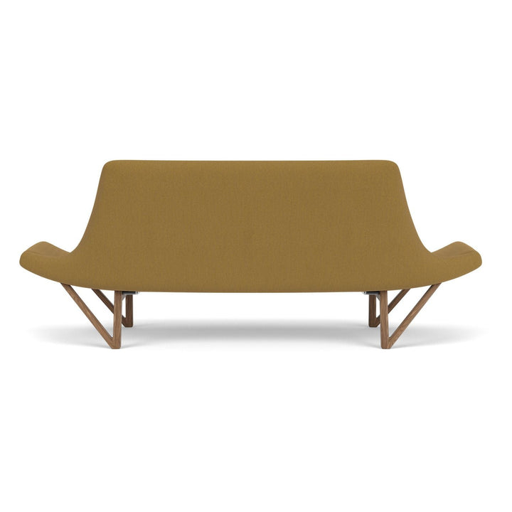 Pagode 2 Seater Sofa by Audo Copenhagen - An elegant masterpiece by the husband-and-wife designer duo Tove and Edvard Kindt-Larsen, the Pagode Sofa is unknown to most. Avantgarde and artistic for its time, its low, almost flat, armrests and beautiful V-sh