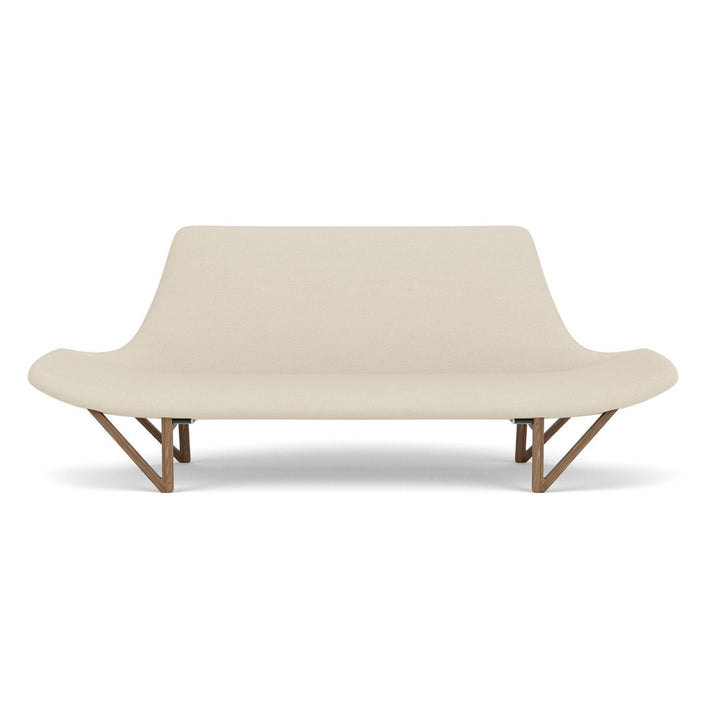 Pagode 2 Seater Sofa by Audo Copenhagen - An elegant masterpiece by the husband-and-wife designer duo Tove and Edvard Kindt-Larsen, the Pagode Sofa is unknown to most. Avantgarde and artistic for its time, its low, almost flat, armrests and beautiful V-sh