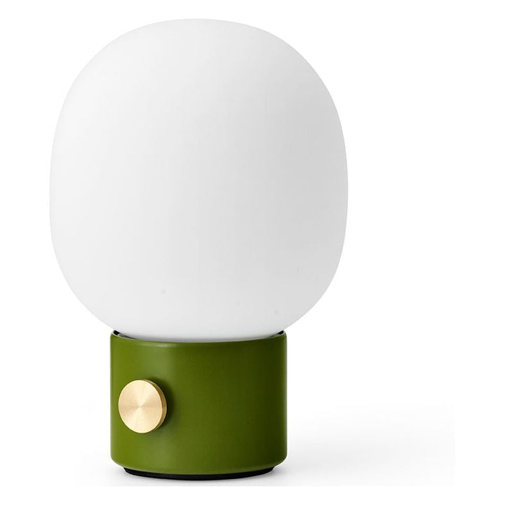 JWDA Portable Table Lamp by Audo Copenhagen - An instant classic, the JWDA Lamp is the kind of sculptural piece that turns heads and brings new life to a room. The contrast of the delicate, rounded glass with the sturdy metal base makes for a balanced and
