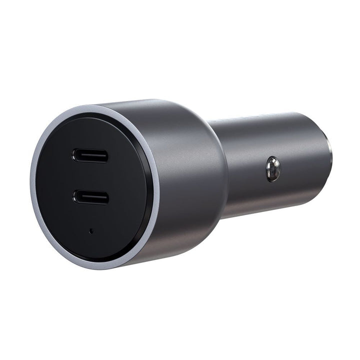 Satechi 40W Dual USB-C PD Car Charger (Space Grey) Arrive at your destination fully charged with the Satechi 40W Dual USB-C PD Car Charger. Featuring two USB-C Power Delivery (PD) ports to quickly charge your iPad Pro M1 or iPhone 13 up to 20W each, so yo