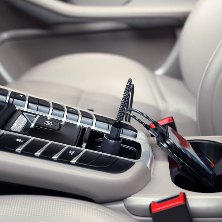 Satechi 40W Dual USB-C PD Car Charger (Space Grey) Arrive at your destination fully charged with the Satechi 40W Dual USB-C PD Car Charger. Featuring two USB-C Power Delivery (PD) ports to quickly charge your iPad Pro M1 or iPhone 13 up to 20W each, so yo