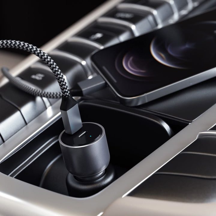 Satechi 40W Dual USB-C PD Car Charger (Space Grey) Arrive at your destination fully charged with the Satechi 40W Dual USB-C PD Car Charger. Featuring two USB-C Power Delivery (PD) ports to quickly charge your iPad Pro M1 or iPhone 13 up to 20W each, so yo