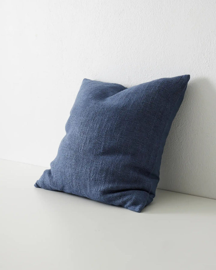 Domenica Denim With a soft, vintage feel, Domenica is a plain linen blend cushion with a chunky texture featured on one side.In seven on-trend colours, the Domenica cushion in Denim is a deep blue that will bring calming moods, as well as a subtle touch o