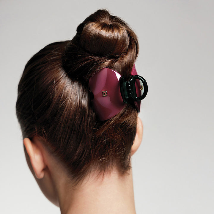 Balmain SS25 Jumbo Hair Pinch Clip Burgundy