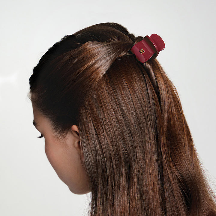 Balmain SS25 Extra Small Hair Pinch Clip Burgundy