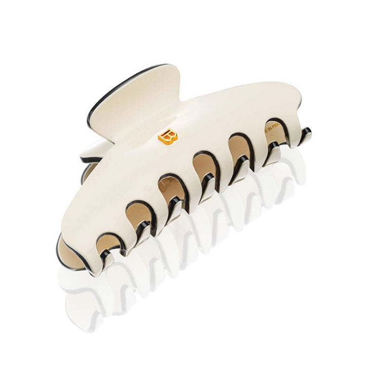 Balmain Large Hair Pinch Clip -  White/Black