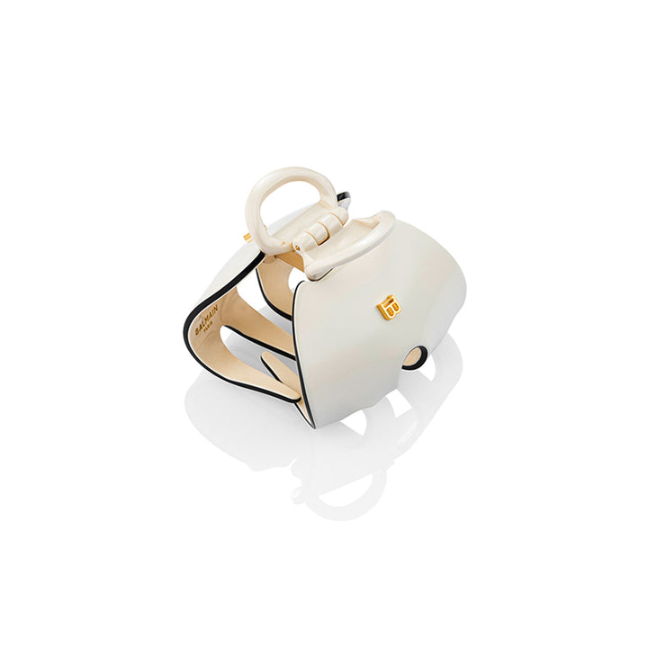 Balmain Jumbo Hair Pinch Clip - White Black