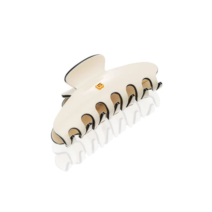 Balmain Medium Hair Pinch Clip -  White/Black