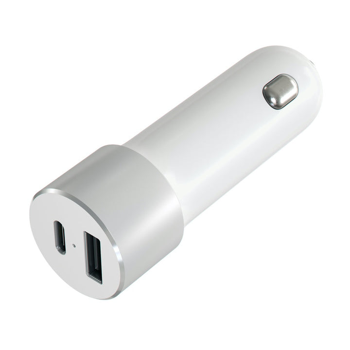 Satechi 72W USB-C PD Car Charger Bring your devices along for the ride with the Satechi 72W Type-C PD Car Charger. Using the latest Power Delivery technology, the 72W Car Charger delivers up to 60W from its USB-C port to fast charge compatible laptops, ta
