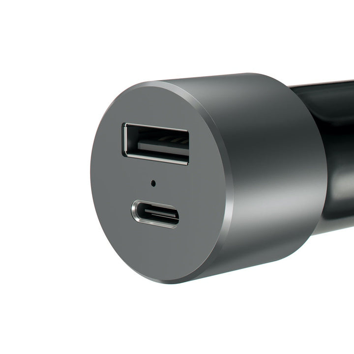 Satechi 72W USB-C PD Car Charger Bring your devices along for the ride with the Satechi 72W Type-C PD Car Charger. Using the latest Power Delivery technology, the 72W Car Charger delivers up to 60W from its USB-C port to fast charge compatible laptops, ta