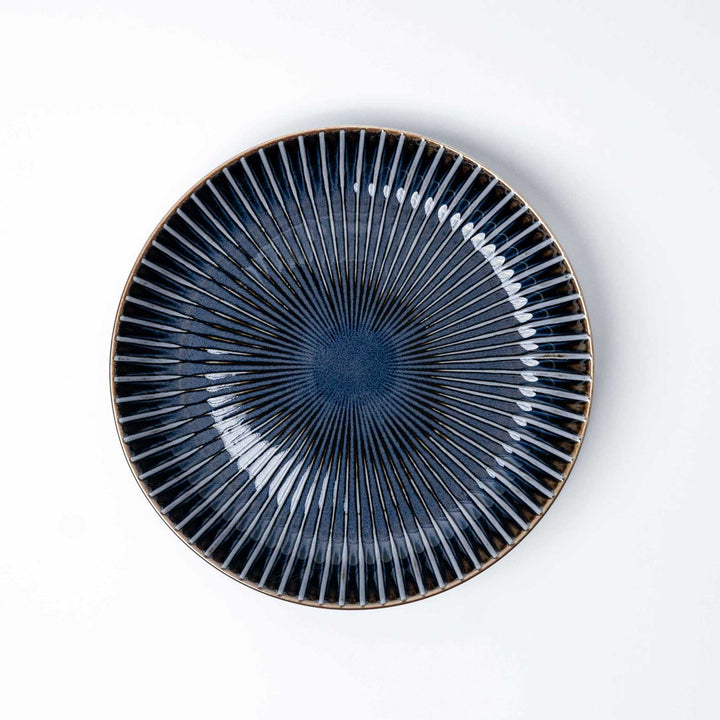 Home Plate High Rim 22.5cm Navy Sendan Glaze