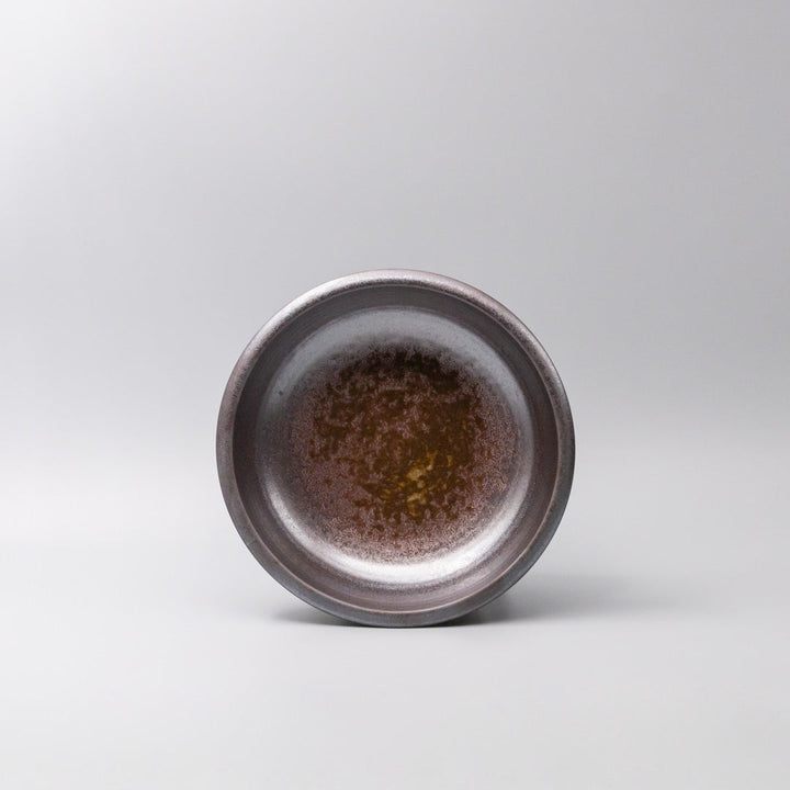 Thick edge 24cm bowl in copper glaze, featuring a rich textured surface and warm color palette.