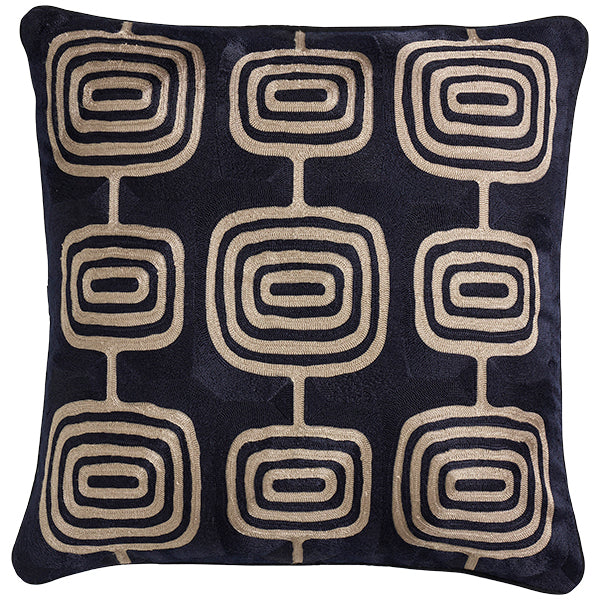Midnight Mirage 50x50 - Embroidered Cotton Decor Discover the elegance of Midnight Mirage 50x50: 100% cotton, beautifully embroidered with piping for a sophisticated touch.