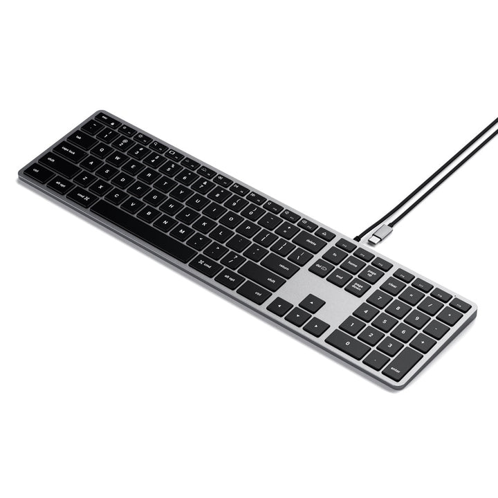 Satechi Slim W3 Wired USB-C Backlit Keyboard (Space Grey) Complete your modern desk space, while working remotely or from home, with the Satechi Slim W3 Wired Backlit Keyboard. Designed for Mac devices, the W3 Keyboard features an extended layout with a n