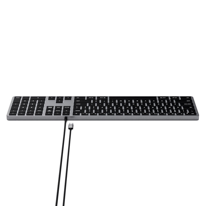 Satechi Slim W3 Wired USB-C Backlit Keyboard (Space Grey) Complete your modern desk space, while working remotely or from home, with the Satechi Slim W3 Wired Backlit Keyboard. Designed for Mac devices, the W3 Keyboard features an extended layout with a n