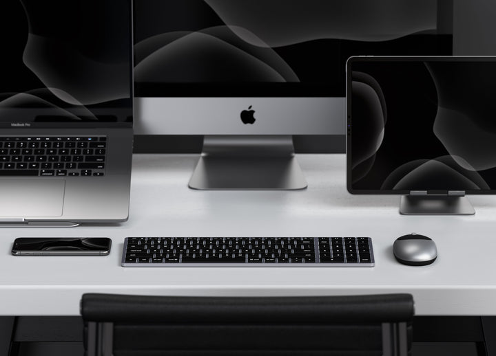 Satechi Slim X2 Bluetooth Backlit Keyboard Complete your modern home or office workspace with the Satechi Slim X2 Bluetooth Backlit Keyboard. Designed for Mac & iOS devices, the X2 Keyboard features a QWERTY layout with numeric keypad, multi-device Blueto