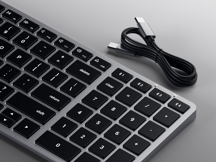 Satechi Slim X2 Bluetooth Backlit Keyboard Complete your modern home or office workspace with the Satechi Slim X2 Bluetooth Backlit Keyboard. Designed for Mac & iOS devices, the X2 Keyboard features a QWERTY layout with numeric keypad, multi-device Blueto