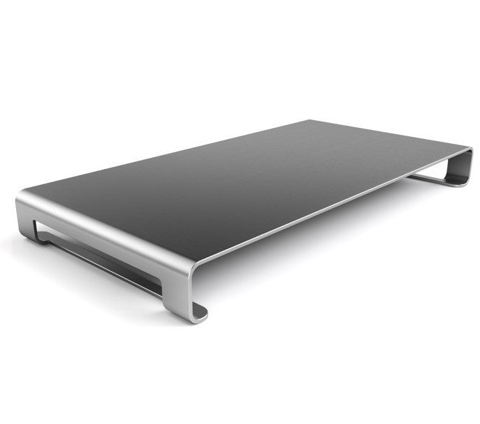 Satechi Slim Monitor Stand Convenient stand to raise monitors and maximise workspace Strong aluminium alloy to support monitors and more up to 14 kg Functional stand while supporting comfort and good posture Slim, modern design with metallic silver finish