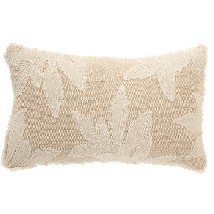 Coco Palms 30x50 Crafted from a premium blend of 100% cotton and jute, the Coco Palms 30x50 combines natural durability with refined texture. This piece features intricate applique and detailed embroidery, showcasing expert craftsmanship that enhances its