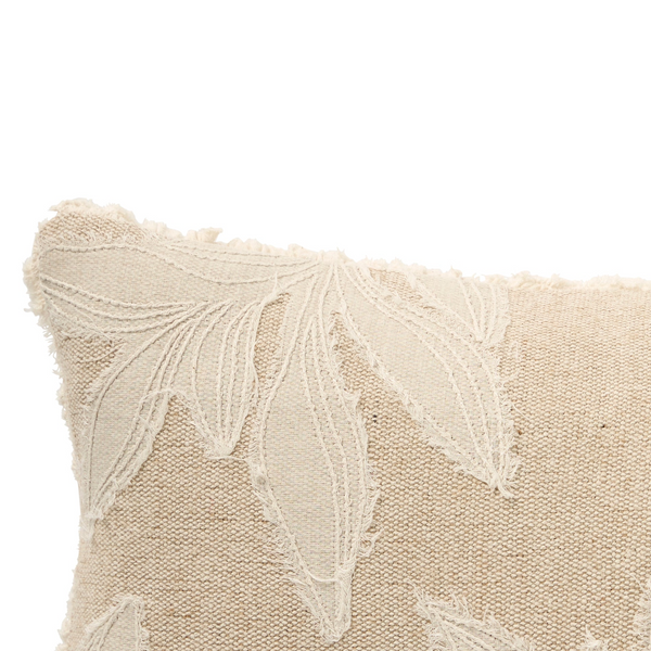 Coco Palms 30x50 Crafted from a premium blend of 100% cotton and jute, the Coco Palms 30x50 combines natural durability with refined texture. This piece features intricate applique and detailed embroidery, showcasing expert craftsmanship that enhances its