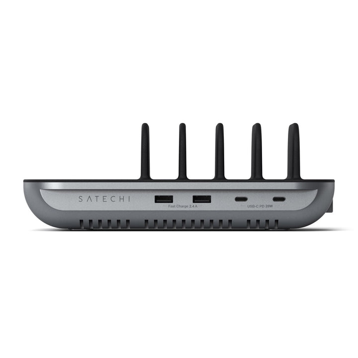 Satechi Dock5 Multi-Device Charging Station with Wireless Charging Create your own modern charging space while keeping all your electronics organised with the Satechi Dock5 Multi-Device Charging Station with Wireless Charging. Ideal for family homes, work