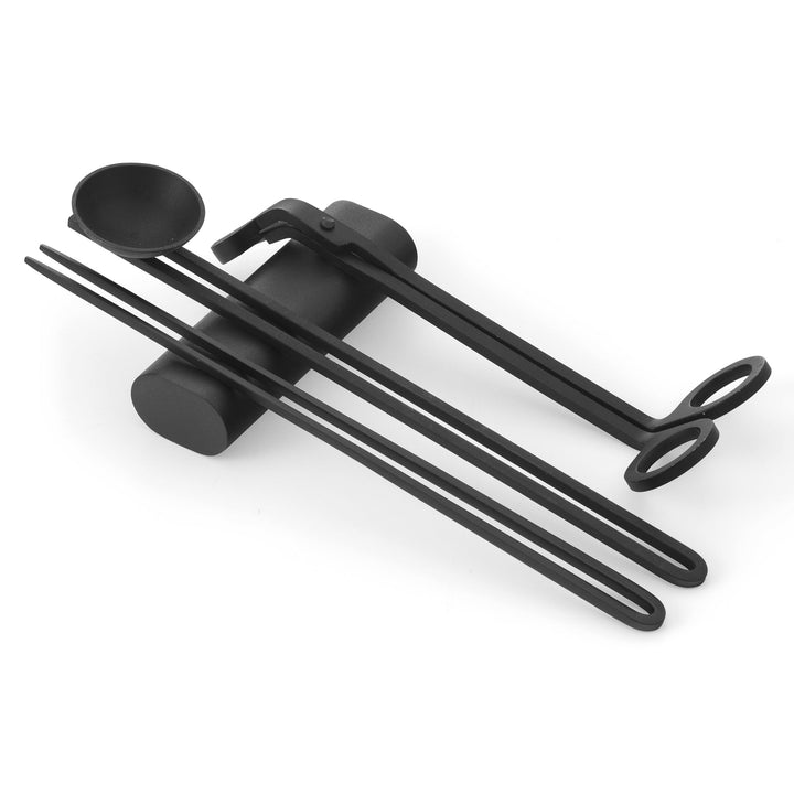 Clip Candle Care Kit by Audo Copenhagen - Designed for optimal candle care and performance, the four-piece Candle Care Kit includes elegant tools in powder-coated metal. A candle snuffer, wick trimmer and pick ensure less smoke and sooting, better burning