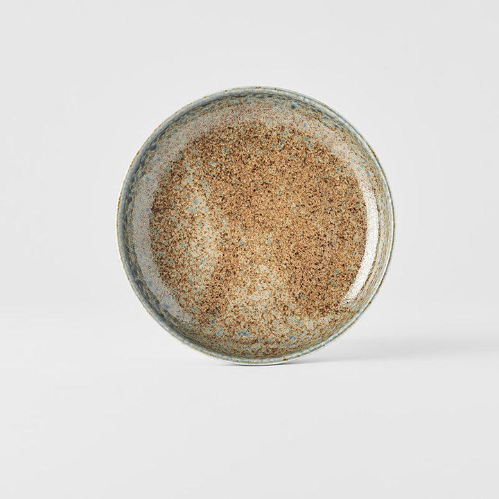 High Rim Plate, 19.5 cm, Ceramic, Earth & Sky Glaze, Rustic Brown and Blue Tones